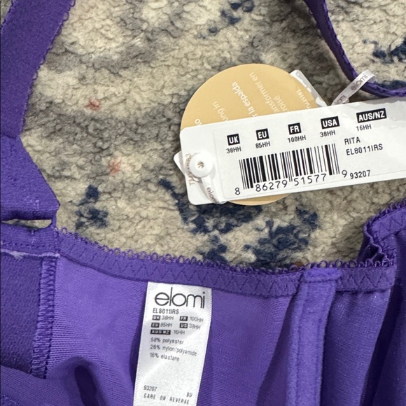 Elomi Rita UK 38HH Purple Bra - Picture 3 of 3